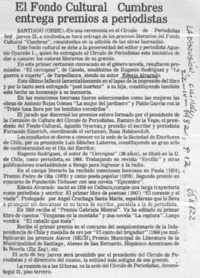 El Fondo cultural Cumbres entrega premios a periodistas.  [artículo]