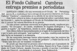 El Fondo cultural Cumbres entrega premios a periodistas.  [artículo]