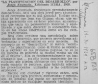 La planificación del desarrollo  [artículo]