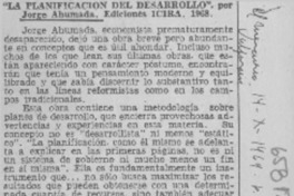 La planificación del desarrollo  [artículo]