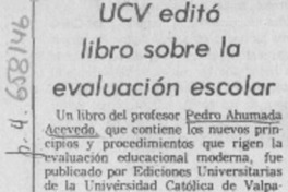 UCV editó libro sobre la evaluación escolar