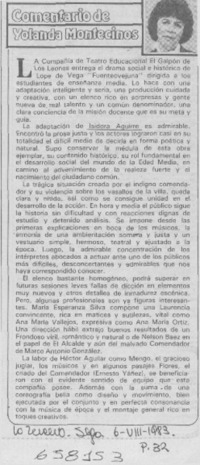 Comentario de Yolanda Montecinos.