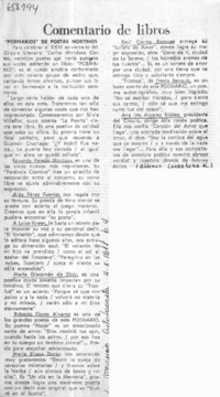 "Poemario de poetas nortinos  [artículo] Alfonso Larrahona K.