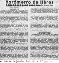 Barómetro de libros  [artículo] Claudio Solar.
