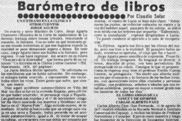 Barómetro de libros  [artículo] Claudio Solar.