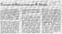 Carmen de Alonso vista por A. Sabella.  [artículo]