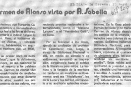 Carmen de Alonso vista por A. Sabella.  [artículo]