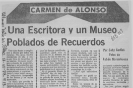 Una escritora y un museo poblados de recuerdos  [artículo] Gaby Garfias.