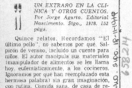 Un extraño en la clínica y otros cuentos  [artículo] Cándido.