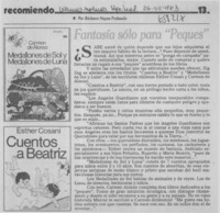 Fantasía sólo para "Peques"  [artículo] Bárbara Hayes Frabasile.