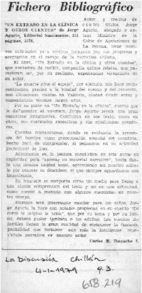 Fichero bibliográfico  [artículo] Carlos R. Ibacache I.