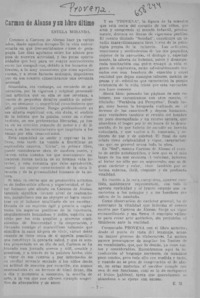 Carmen Alonso y su libro último  [artículo] E. M.