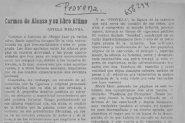 Carmen Alonso y su libro último  [artículo] E. M.