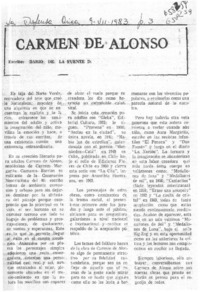 Carmen de Alonso  [artículo] Darío de la Fuente D.