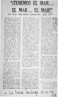 Tenemos el mar... el mar... el mar!  [artículo] César Díaz-Muñoz Cormatches.