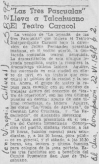 "Las tres pascualas" lleva a Talcahuano el Teatro Caracol.