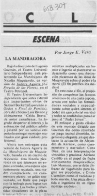 La mandrágora  [artículo] Jorge E. Vera.