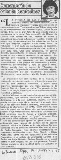 La Pérgola de las flores  [artículo] Yolanda Montecinos.