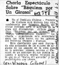 Charla espectáculo sobre "Réquiem por un girasol".  [artículo]