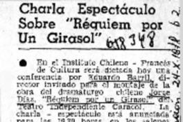 Charla espectáculo sobre "Réquiem por un girasol".  [artículo]