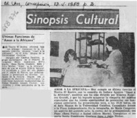 Últimas funciones de "Amor a la africana".  [artículo]