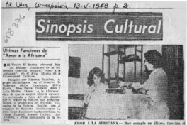 Últimas funciones de "Amor a la africana".  [artículo]