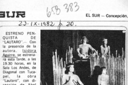 Estreno penquista de "Lautaro".  [artículo]