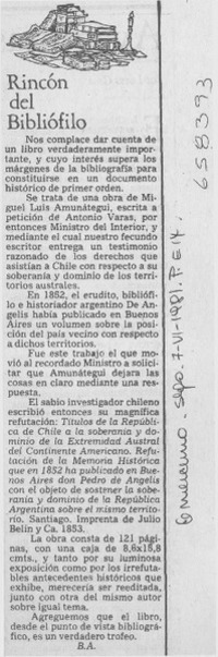 Rincón del bibliófilo