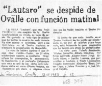 Lautaro se despide de Ovalle con función matinal.  [artículo]