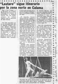 Lautaro sigue itinerario por la zona norte en Calama.  [artículo]