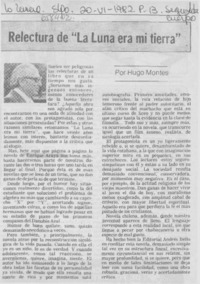 Relectura de "La luna era mi tierra"