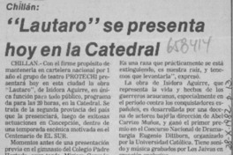 Lautaro se presenta hoy en la catedral.  [artículo]