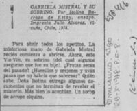 Gabriela Mistral y su sobrino.  [artículo]