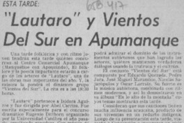 Lautaro y vientos del sur en Apumanque.  [artículo]