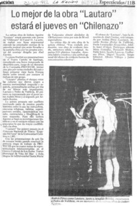 Lo mejor de la obra "Lautaro" estará el jueves en "Chilenazo".  [artículo]