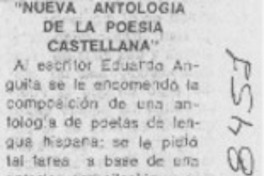 "Nueva antología de la poesía castellana".