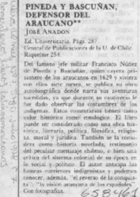 Pineda y Bascuñán, defensor del araucano.