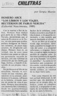 Homero Arce "Los libros y los viajes, recuerdos de Pablo Neruda".