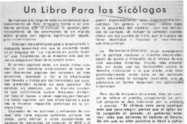 Un Libro para los sicólogos.  [artículo]