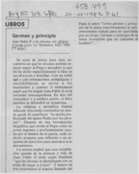 Germen y principio.  [artículo]