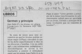 Germen y principio.  [artículo]