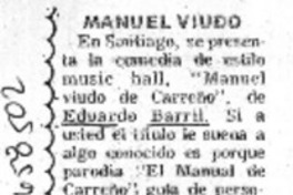 Manuel viudo  [artículo] Claudio Solar.