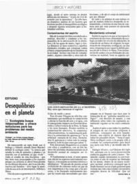 Desequilibrios en el planeta  [artículo] Gerardo Sáinz.
