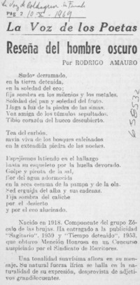 Reseña del hombre oscuro.