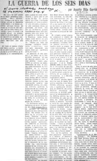 La Guerra de los seis días  [artículo] Agustín Billa Garrido.
