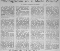 Conflagración en el Medio Oriente  [artículo] Enrique Gajardo Villarroel.