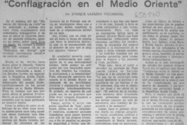 Conflagración en el Medio Oriente  [artículo] Enrique Gajardo Villarroel.