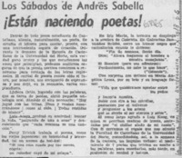 ¡Están naciendo poetas!