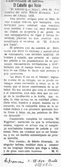 El caballo que tosía [comentario] [artículo] M. C.