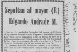 Sepultan al mayor (R) Edgardo Andrade M.